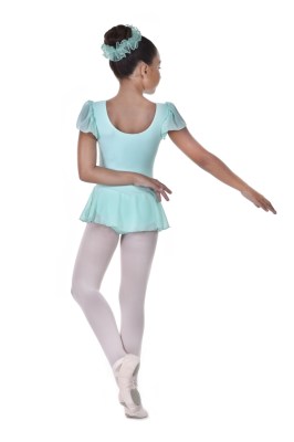Girls flutter sleeved leotard with skirt